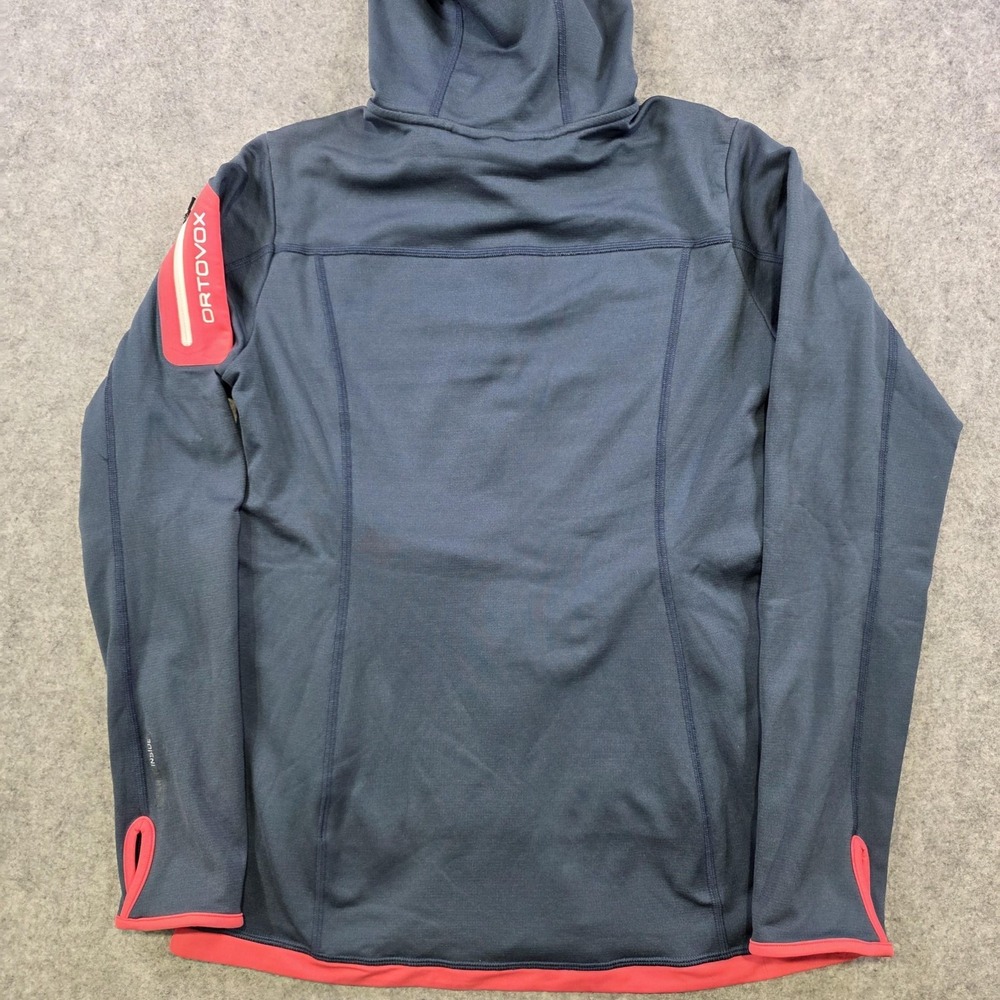 Ortovox Jacket Womens Large Blue Merino Fleece Hooded Full Zip Thumbholes - Picture 16 of 16